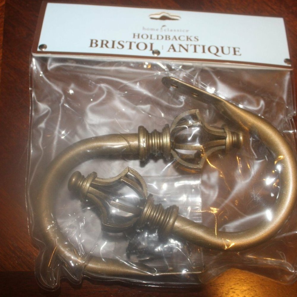 Home Classics Bristol Antique Drapery Holdbacks Timeless  Gold NEW